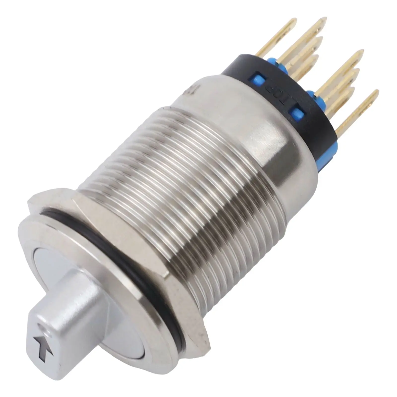 

Rotary Button Switch 19mm Selector Rotary Switch Latching 3Position 2NO2NC 110-220V PushButton Switch Stainless Steel