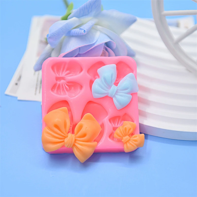 1 Uds. Moldes de lazo de nudo bonito, molde artístico de resina de Fondant de silicona suave, decoración de pasteles, pastelería, cocina, accesorios para hornear, herramientas