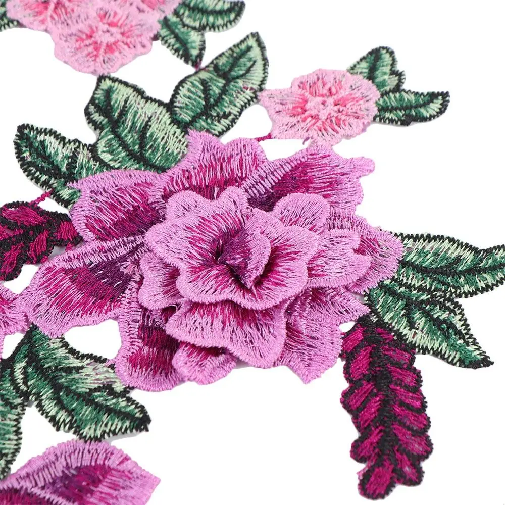 Luxury DIY Rose Trimmings Peony Flower Sewing Badge Applique Clothes Accessories Patch Embroidery