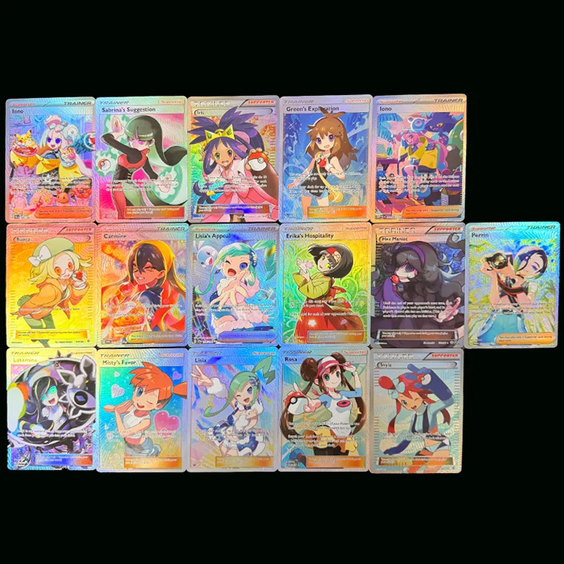 17 style Pokemon Trainer English card Iris skyla Hex maniac Rose Lisia perrin carmine Bianca Iono Iris Collection Flash Cards