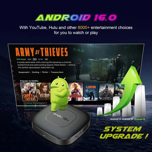 Imagen 2 del producto Smart Android Box Mortal T1 Google Voice Android 16 Rockchip 3518 128G Wifi 6 BT5.0 Soporte 4K HDR USB3.0 Home Theater TV Box