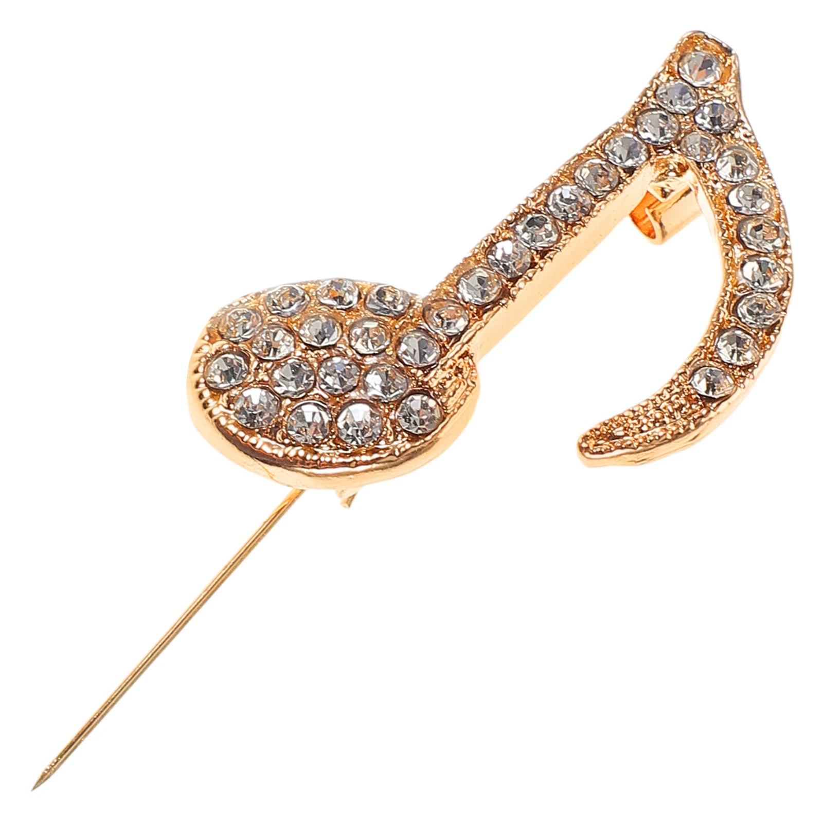 Musical Note Brooch Pin Rhinestone Alloy Vintage Design Versatile Accessory For Clothing Hats Scarves Jackets Dresses Suit Lapel