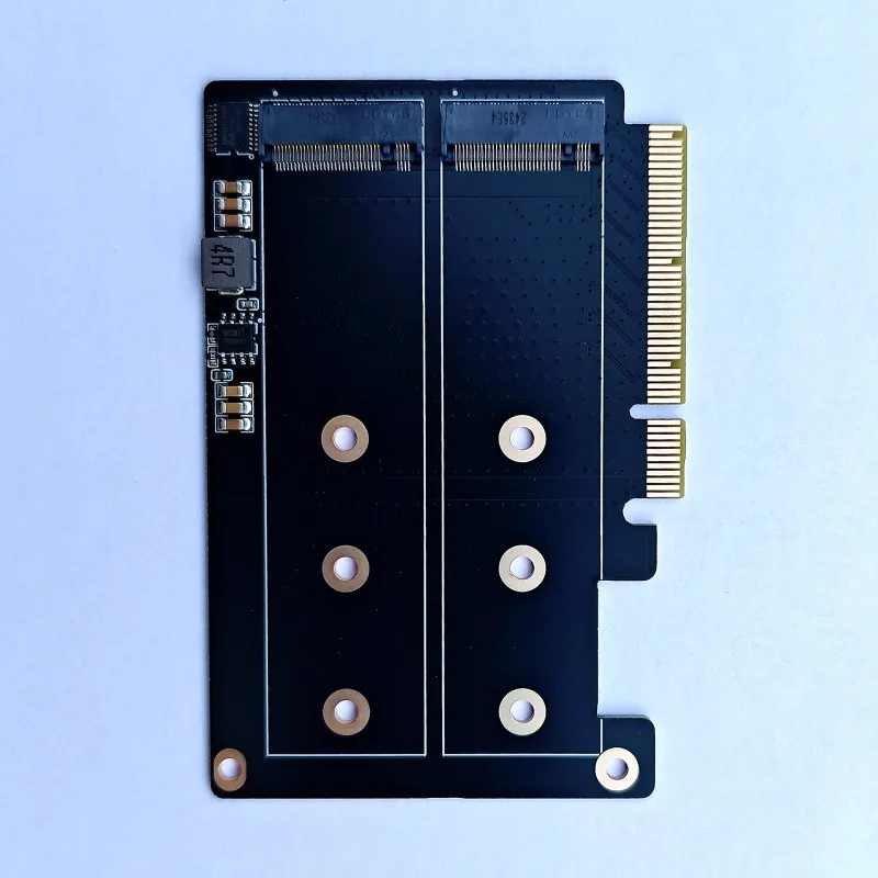 Tiny series PCIE expansion X8 to 2 M2 need main board split, custom data cable reverse order