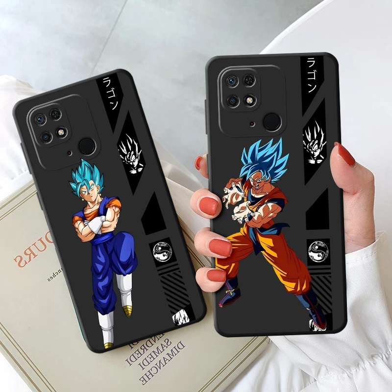 เคสสำหรับ Xiaomi Redmi 9 A5 K40 K80 Pro 14C 12C A1 A2 Plus 13C A4 A3 10 สีดำ เคสโทรศัพท์แบบนิ่มลายดราก้อนบอล ซูเปอร์ คูล โกคู