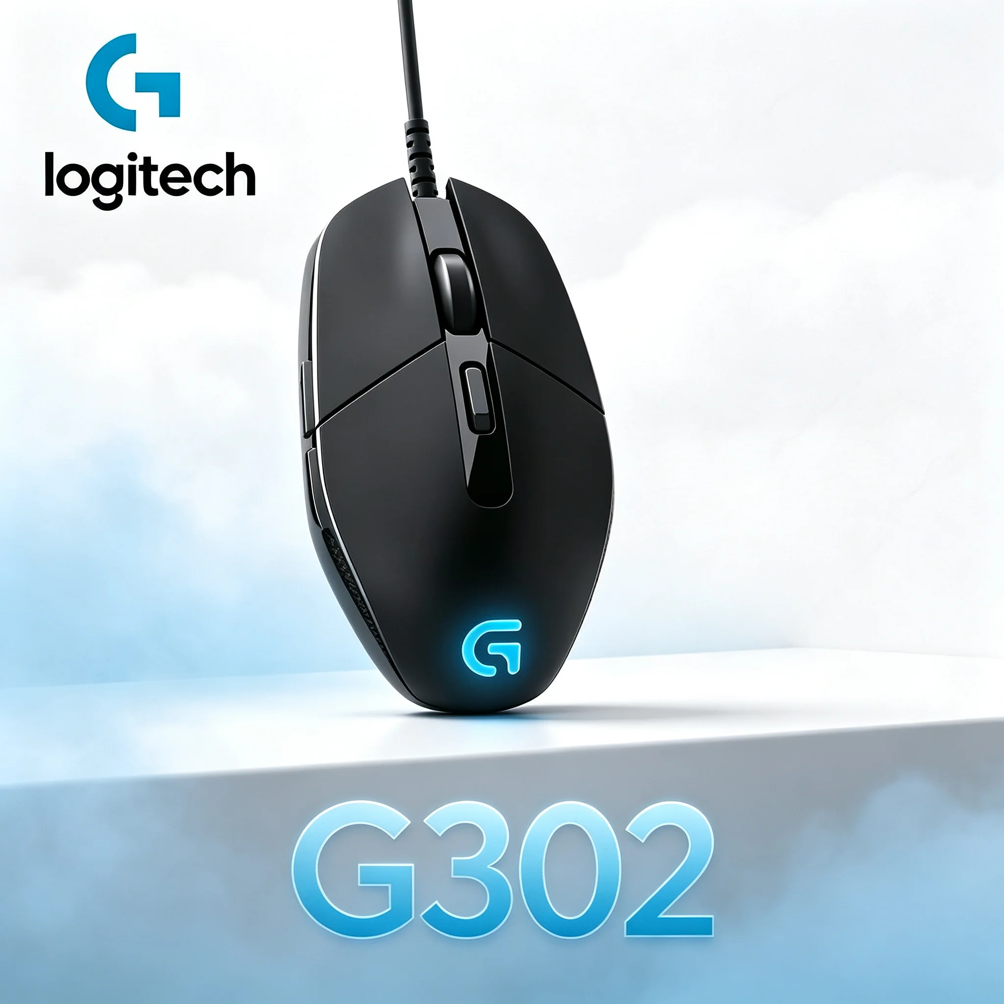 Logitech G302 Wired Gaming Mouse RGB Illumination 4000 DPI Adjustable 6 Programmable Buttons Mice For Desktop Gamer Office