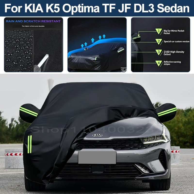 Auto Exterior Sun-Snow Protective Car Cover For KIA K5 Optima TF JF DL3 4-Door Sedan Waterproof Dustproof Anti-UV Outdoor Cover