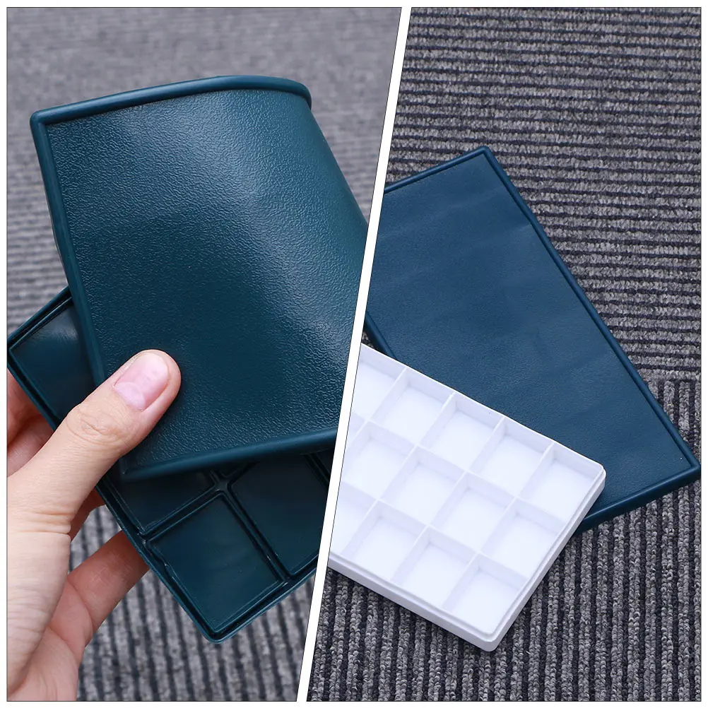 

2pcs Plastic Watercolor Box Grids Paintbox Large-Capacity Pigment Holder For Craftsman Painters Lightweight Durable Paint
