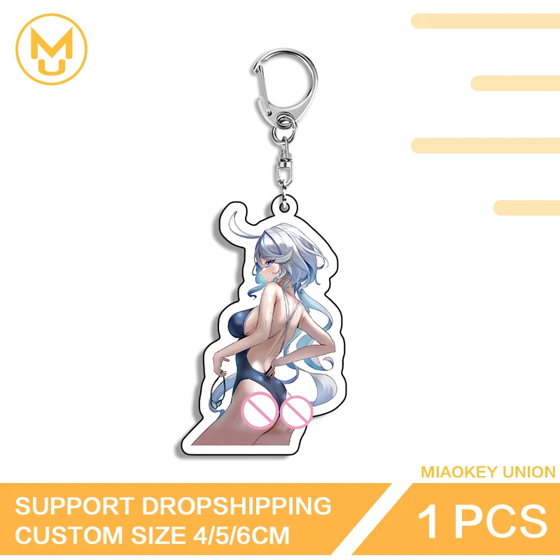 Genshin Impact Furina Keyring High Quality Waterproof Acrylic Keyholder Exquisite Unique Costumes Treasure Props Back To School