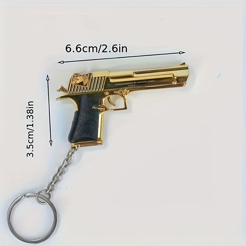 1:4 Desert Eagle Schlüsselanhänger, Gun-Stil, Legierung, abnehmbarer B13, Sport-Schlüsselanhänger mit 2 Glocken, Rucksack-Dekor, Geschenk für Männer und Frauen – Detail 2