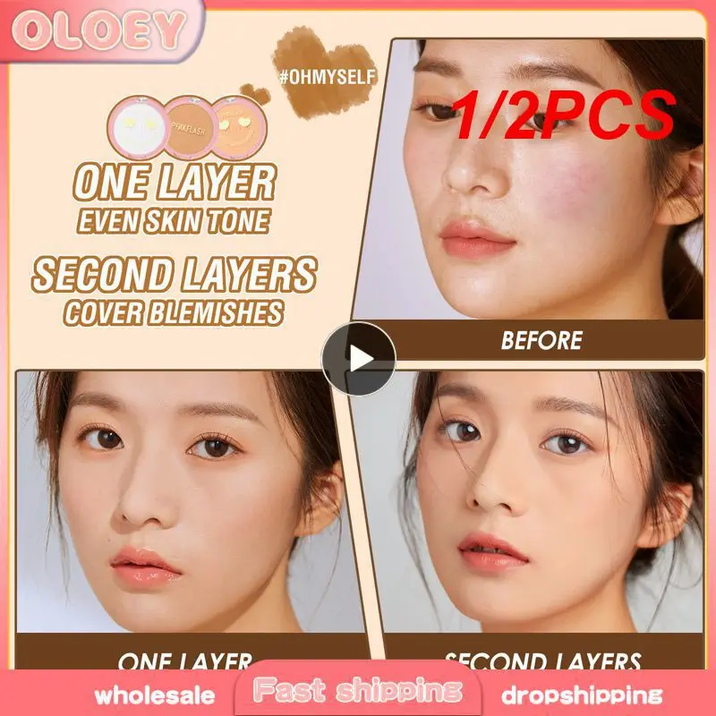 1/2PCS Colors Loose Powder Face Makeup Powder Traceless Oil Control Powder Concealer Brighten Foundation Face Finish Setting