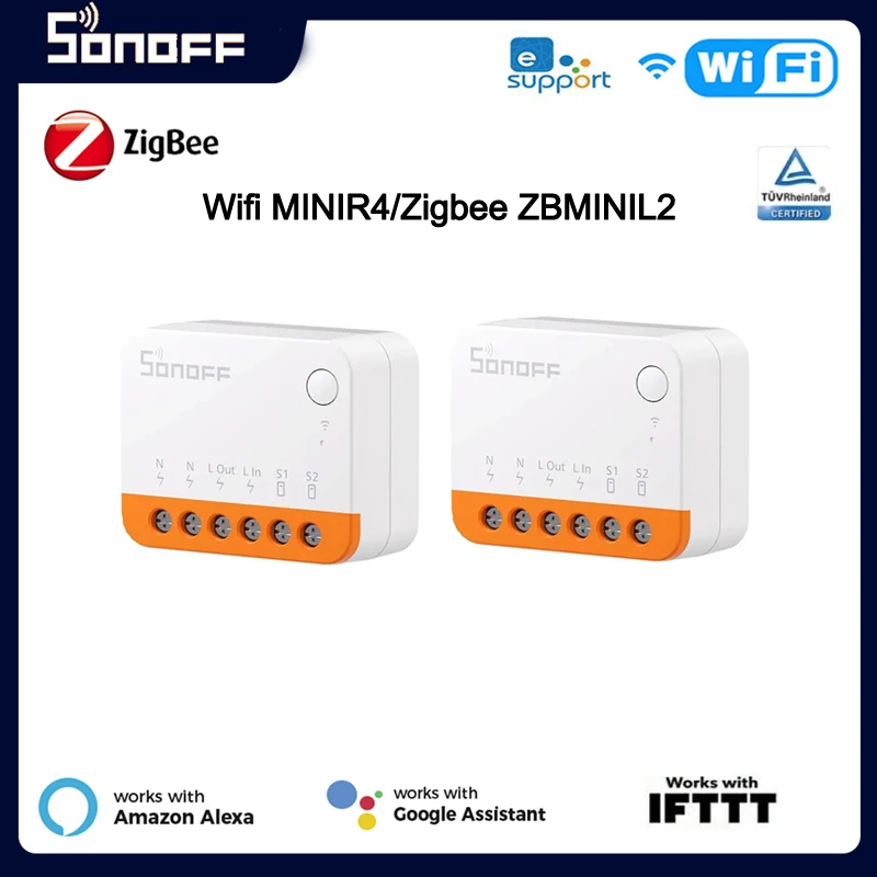 SONOFF Wifi MINIR4/Zigbee ZBMINIL2 Smart Switch 2-Way Module Home EWeLink APP Wireless Remote Voice Control Alexa Google Home