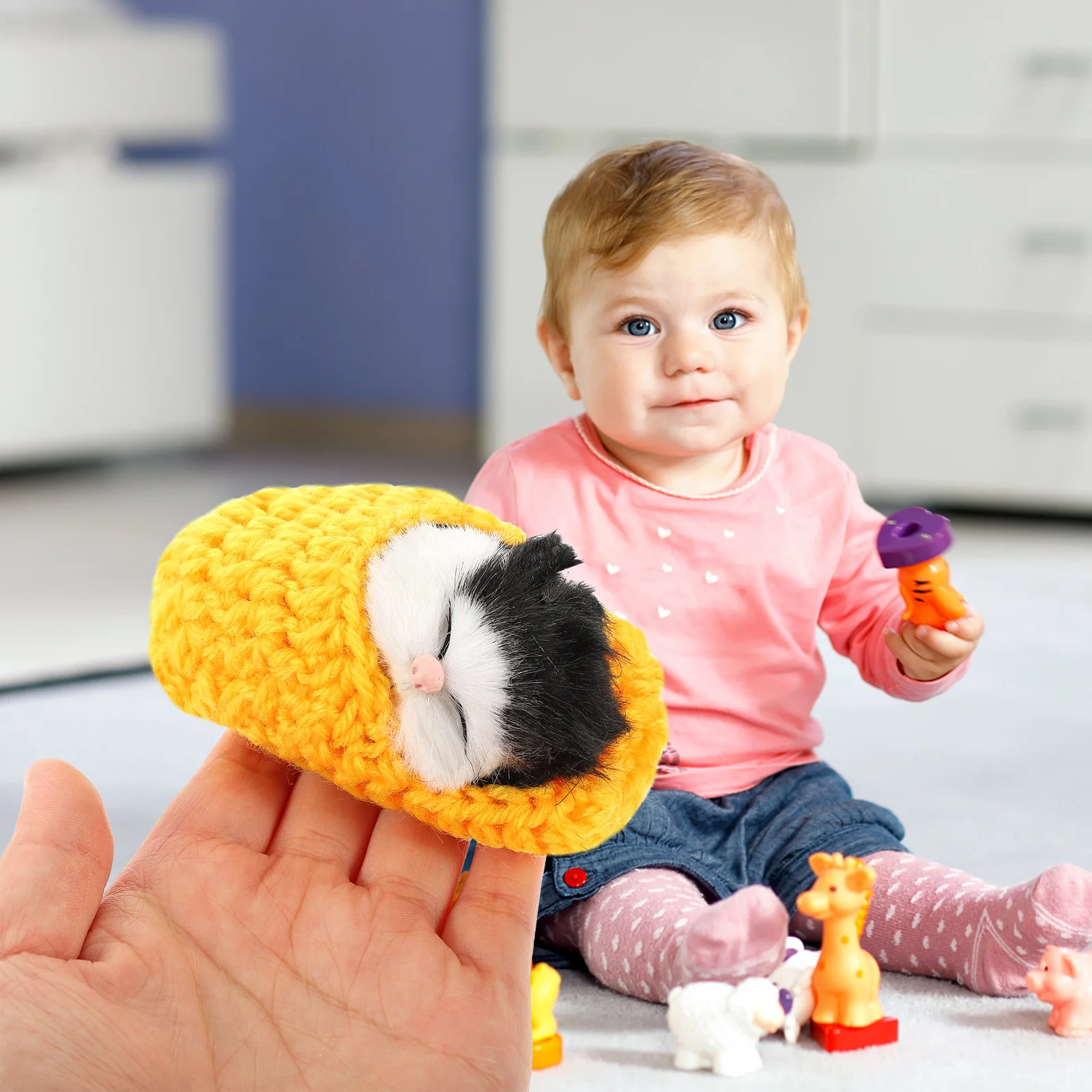 

Yellow Sleeping Cat in Slipper Mini Kitten Meows Sounds Suitable for Weddings Parties Christmas Early Teaching Storytelling