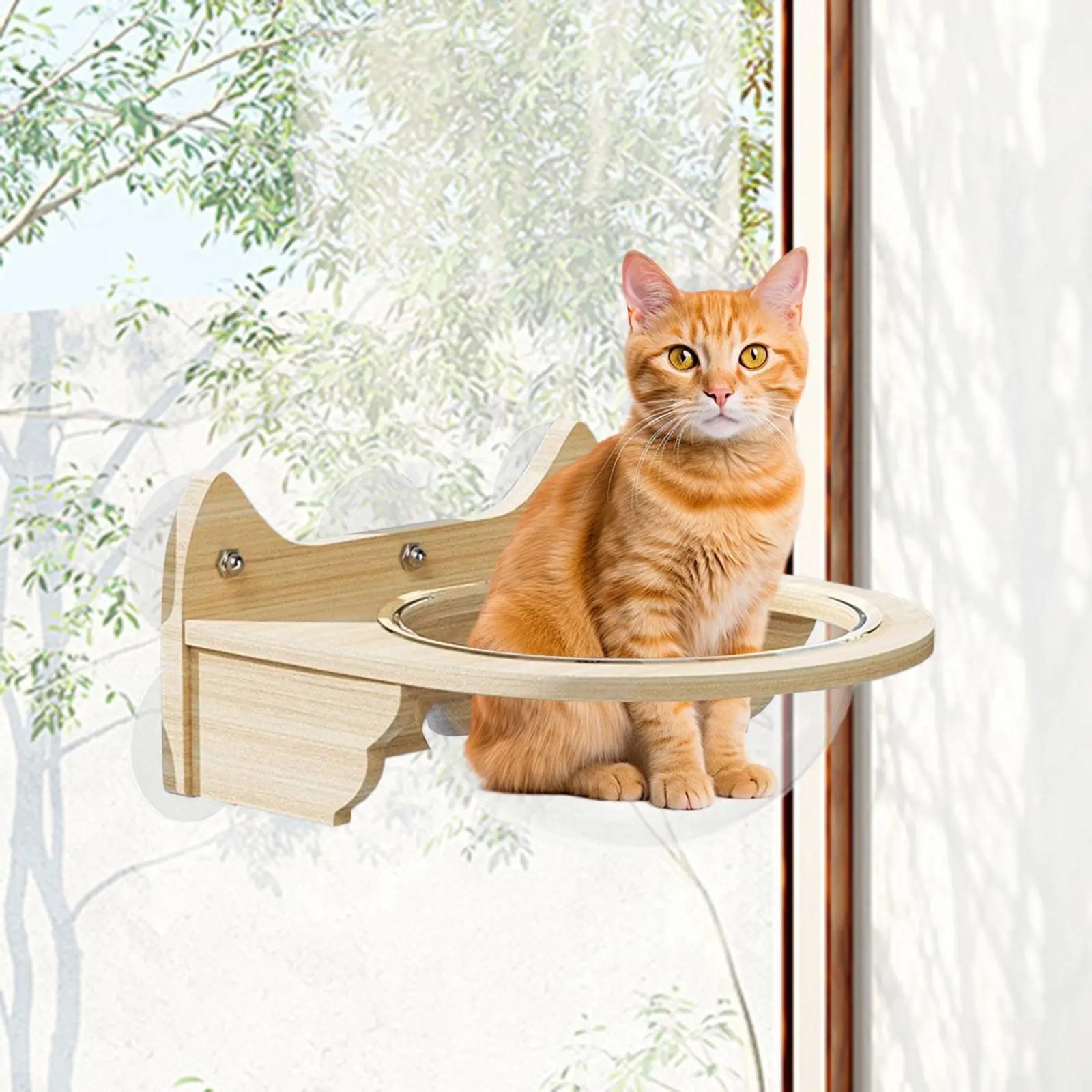 

Cat Wall Bed Cat Hammock for Window, Hanging Space Capsule Lounge, Cat Window Perch, Cat Bed Window for Activity Centre