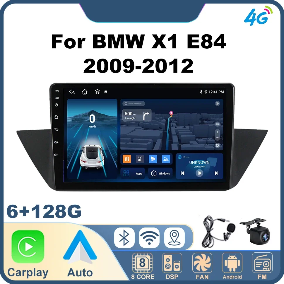 

Automotive Multimedia Car Radio Audio Stereo for BMW X1 E84 2009-2012 Wireless CarPlay Head Unit Wifi Navi GPS 4G Octa Core