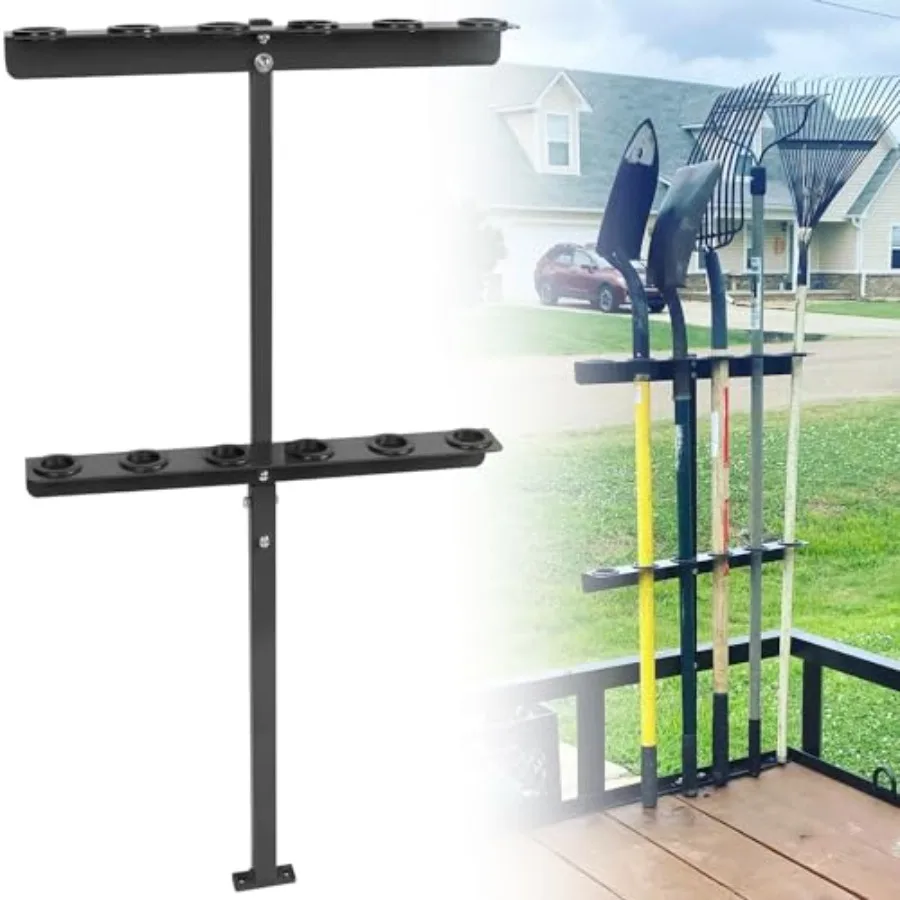 

Landscape Hand Tool Rack for Trailer Truck 6 Holes Long Handle Tool Storage Holder with Rubber Grommets Compatible With Shovels