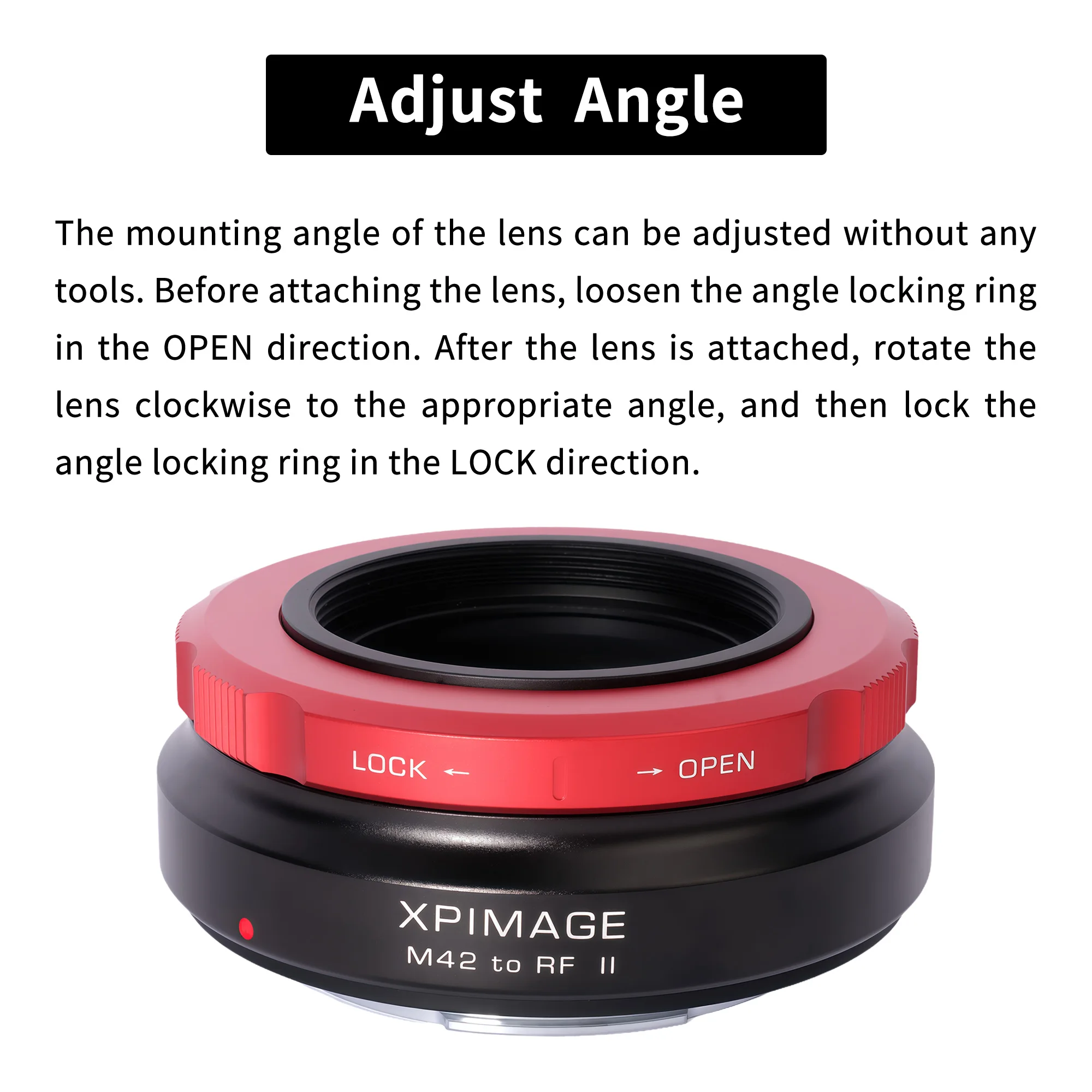XPIMAGE Lens Mount Adapter Ring Compatible with M42*1mm Standard Screw Thread Lenses to Canon EOS R RF Mount Cameras R5 R6 R8