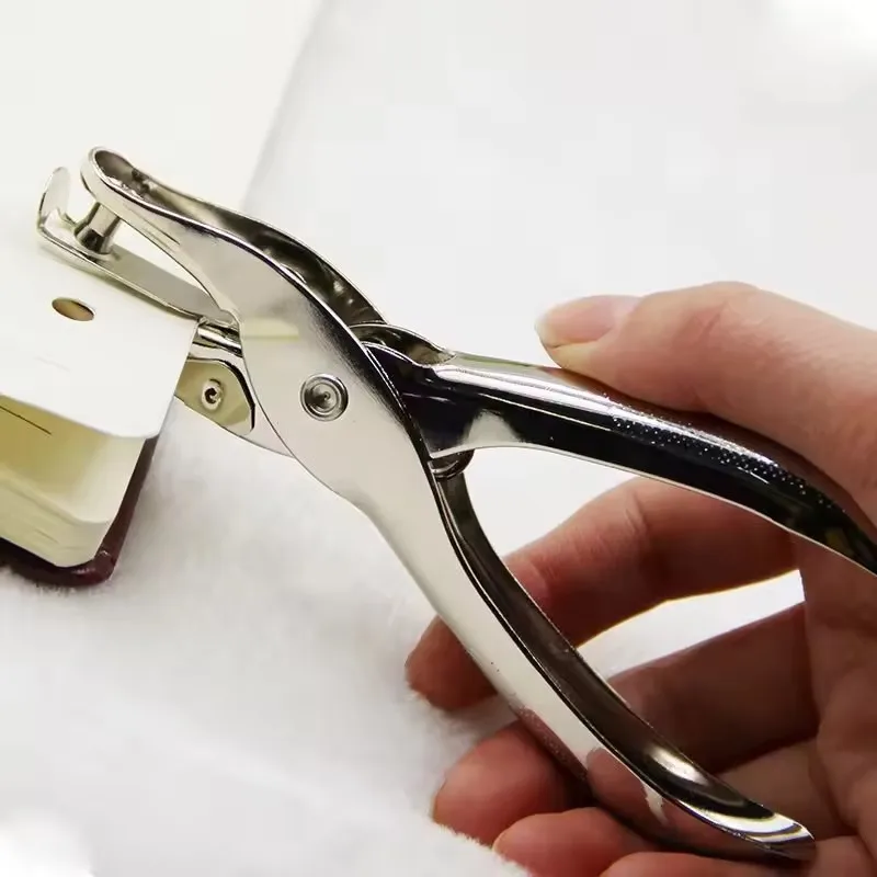 Handheld Single Hole Puncher 6mm Diameter Eye-Catching Manual Hole Punch for Students Thick Paper A4 Sheets Cards & DIY Projects