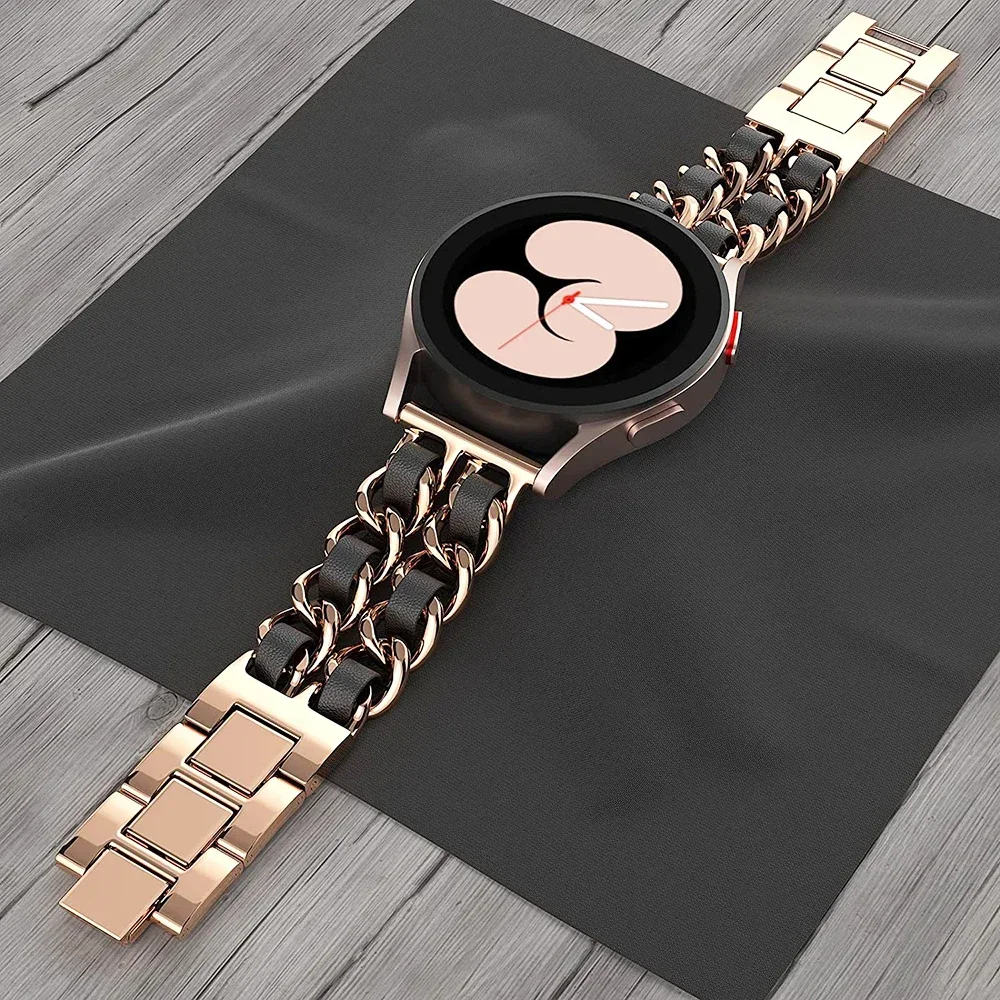 20 مللي متر/22 مللي متر الفرقة لساعة سامسونج جالاكسي 6/5 برو/4/كلاسيك/أكتيف 2 جلد فاخر + سوار معدني ساعة هواوي GT2-2e-3 برو حزام #1