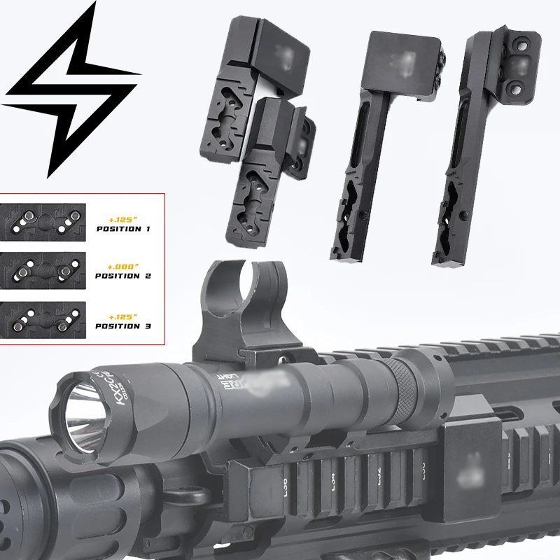 

Металлическое крепление для тактического фонаря с ЧПУ SF M300 M600, фиксированная опора для скутеров, алюминиевое смещенное крепление, подходит для направляющей системы MLOK/KEYMOD