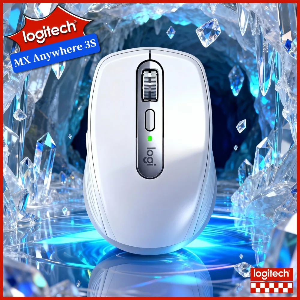 Compact Logitech MX Anywhere 3S Mouse - 8000 DPI Darkfield, Magspeed Hyper-Scroll, Quiet Clicks, USB-C Fast Charge