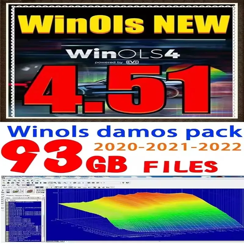 برنامج Winols 4.51 الجديد + 93GB WINOLS DAMOS Big Archive Damos Mappacks جديد 2022 2021 2020 ملفات خرائط ضبط الرقاقة تركيب مجاني