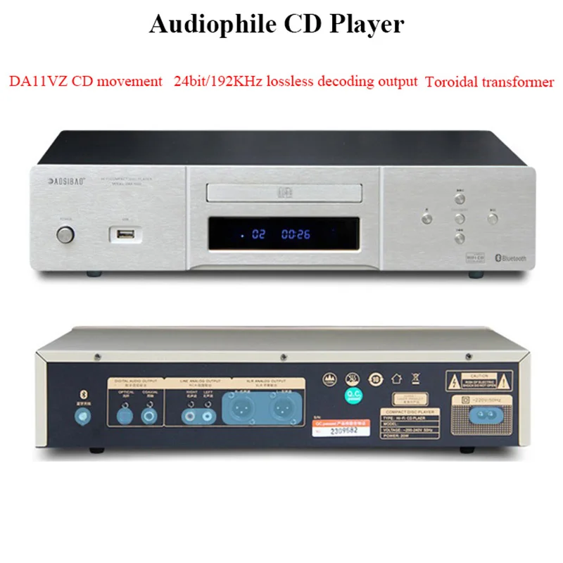 

Профессиональный HIFI CD-плеер Bluetooth 5,0 SPHE8104GW ЦАП OPA1612 Операционный усилитель Домашний DTS CD Музыкальный плеер 24 бит 192 кГц