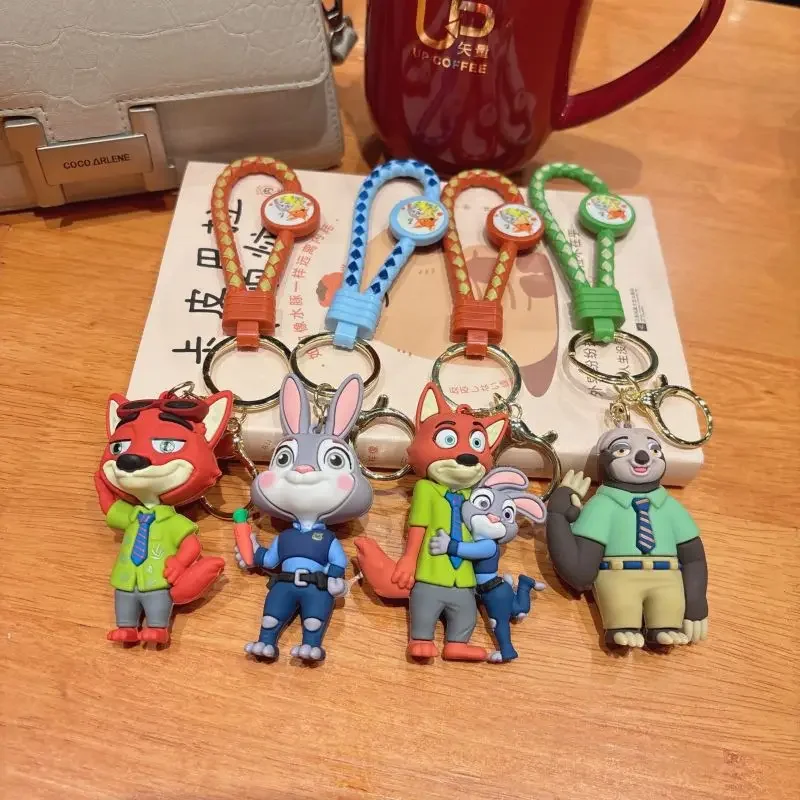 Brand New Disney Keychain Animation Nick Wilde Judy Hopps Keychain Decoration Keychain Wholesale Car Pendant Children's Gift