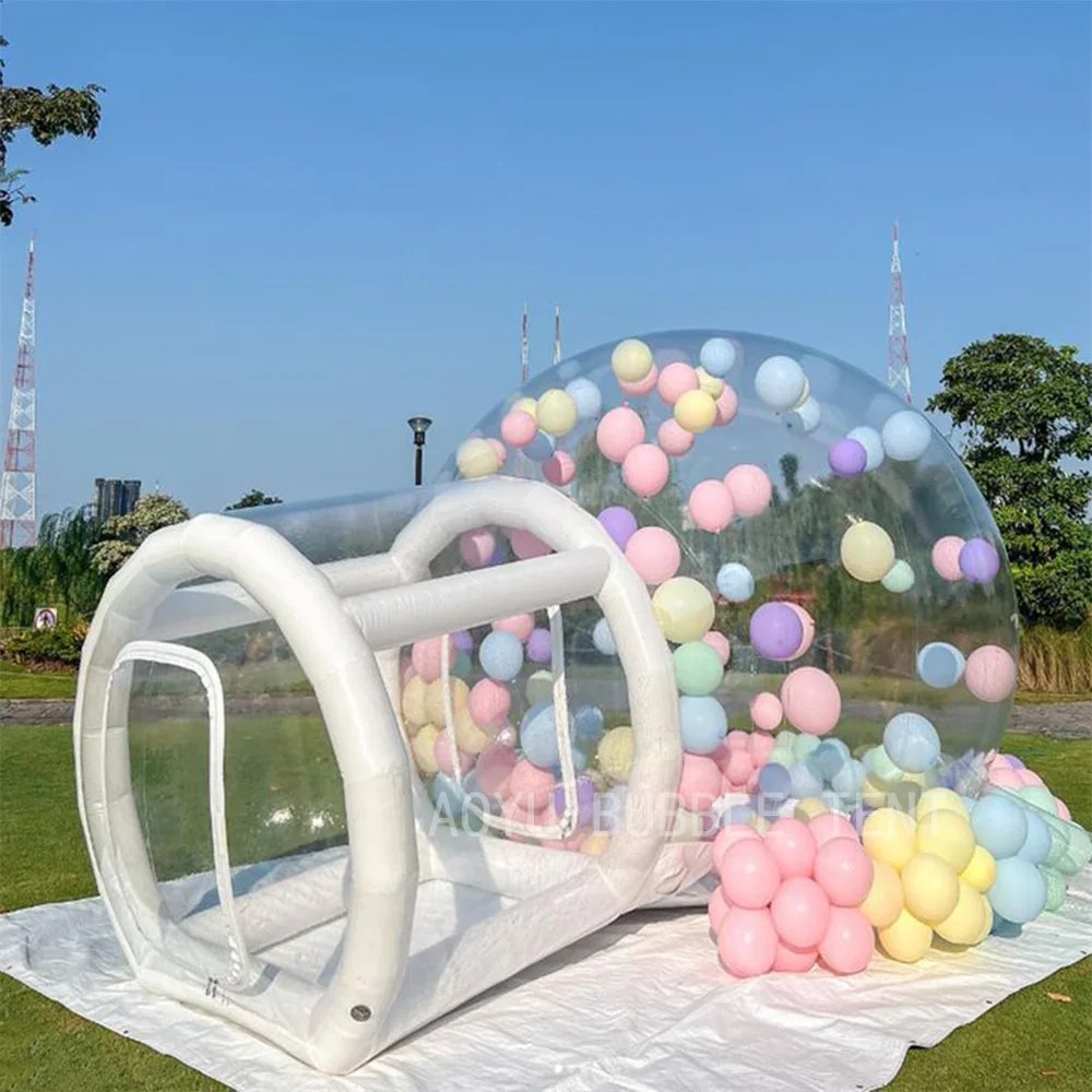 High Quality Large Popup Clear Resort Villa Dome Hotel Bubble Bounce House Inflatable Balloon Tent 3Rooms For Sale