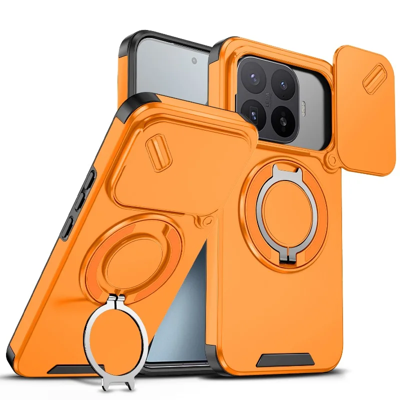 Für Xiaomi 17T Pro 17 T Stoßfeste Hybrid-Magnetständer-Handyhülle für Mi 17Tpro Schiebeobjektiv-Kamera-Panzerschutzhülle