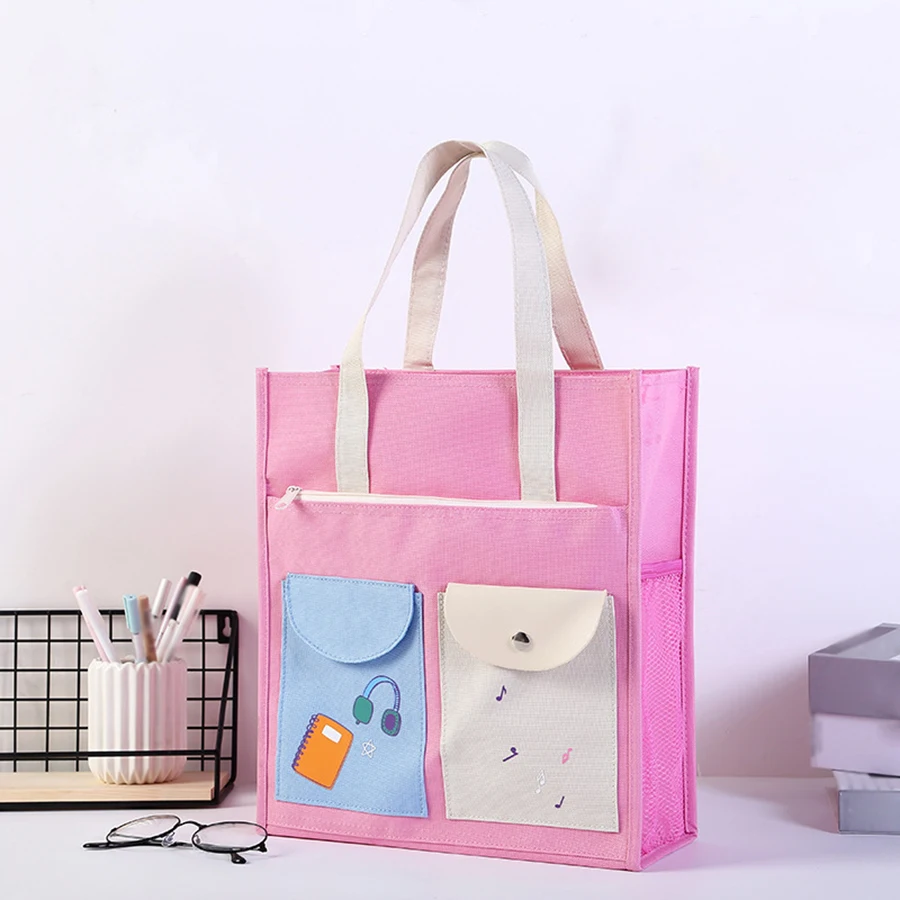 Casual fashion Large capacity portable A4 document bag Large zipper art remedial bag School handbag