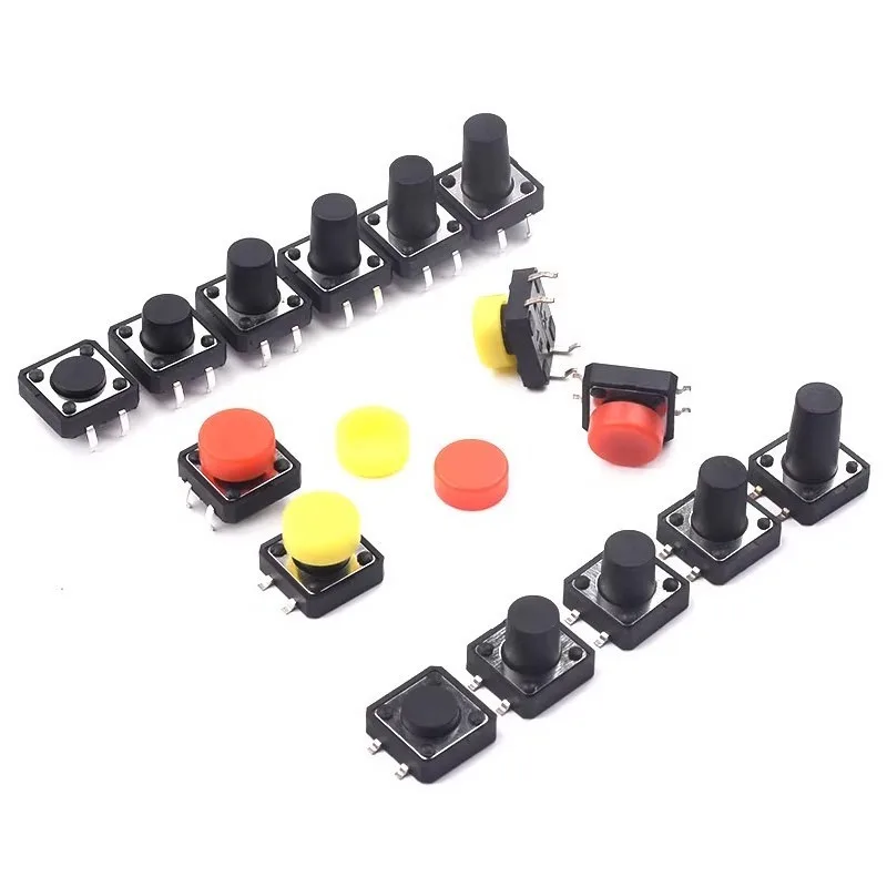 1000pcs 12*12mm SMD Surface-mount Tactile Button Switch with 4 pins Vertical Micro-switch 4.3/5/6/7/8/9/10/11/12/13MM