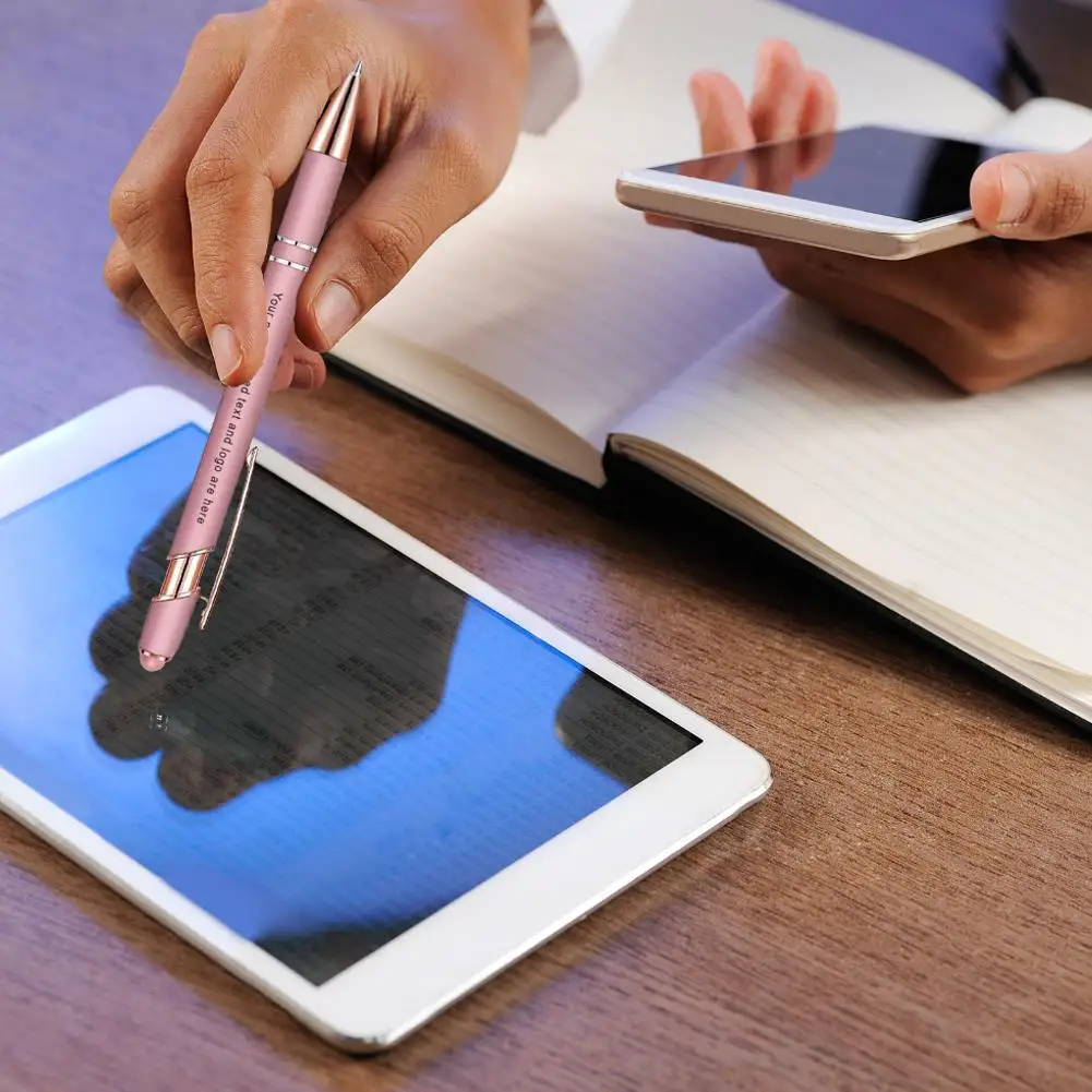 

Металлические шариковые ручки со стилусом для сенсорных экранов, канцелярские принадлежности, офисные школьные подарки S1A2