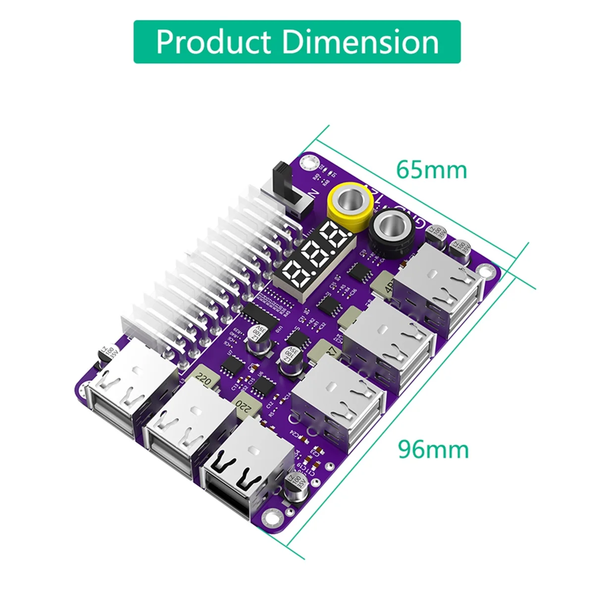 Adattatore per modulo di alimentazione della scheda di sblocco dell'alimentatore ATX 24pin con uscita USB 2.0 a 12 porte e QC 2.0/ 3.0 e 12V