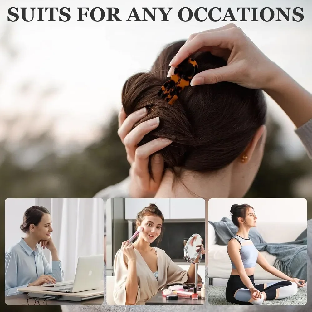 3 قطع من دبابيس الشعر الفرنسية من Sunolga للنساء، دبابيس شعر Lialys كبيرة 4.38 بوصة لجميع الشعر، شكل منحني لتناسب أفضل الرأس #5