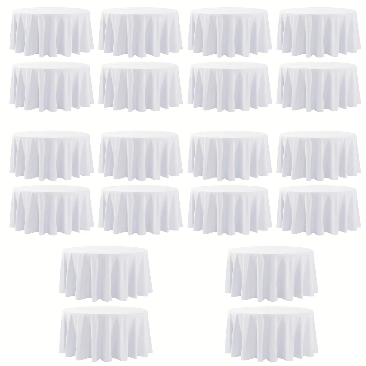 Black & White Round Tablecloth Set – 6/12/18 pcs, Wrinkle-Resistant Dining Cover for Kitchen, Parties, Weddings & Holidays | Fit view 8