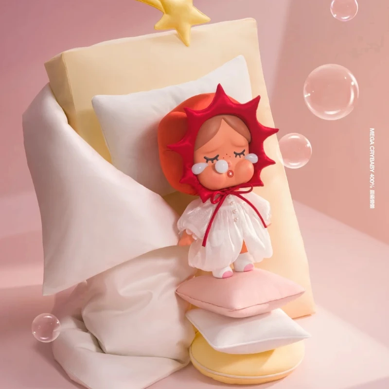

POPMART MEGA series CRYBABY 400% Morning Glow Relaxing Interesting trendsetters Collectibles Trendy toy Art Piece