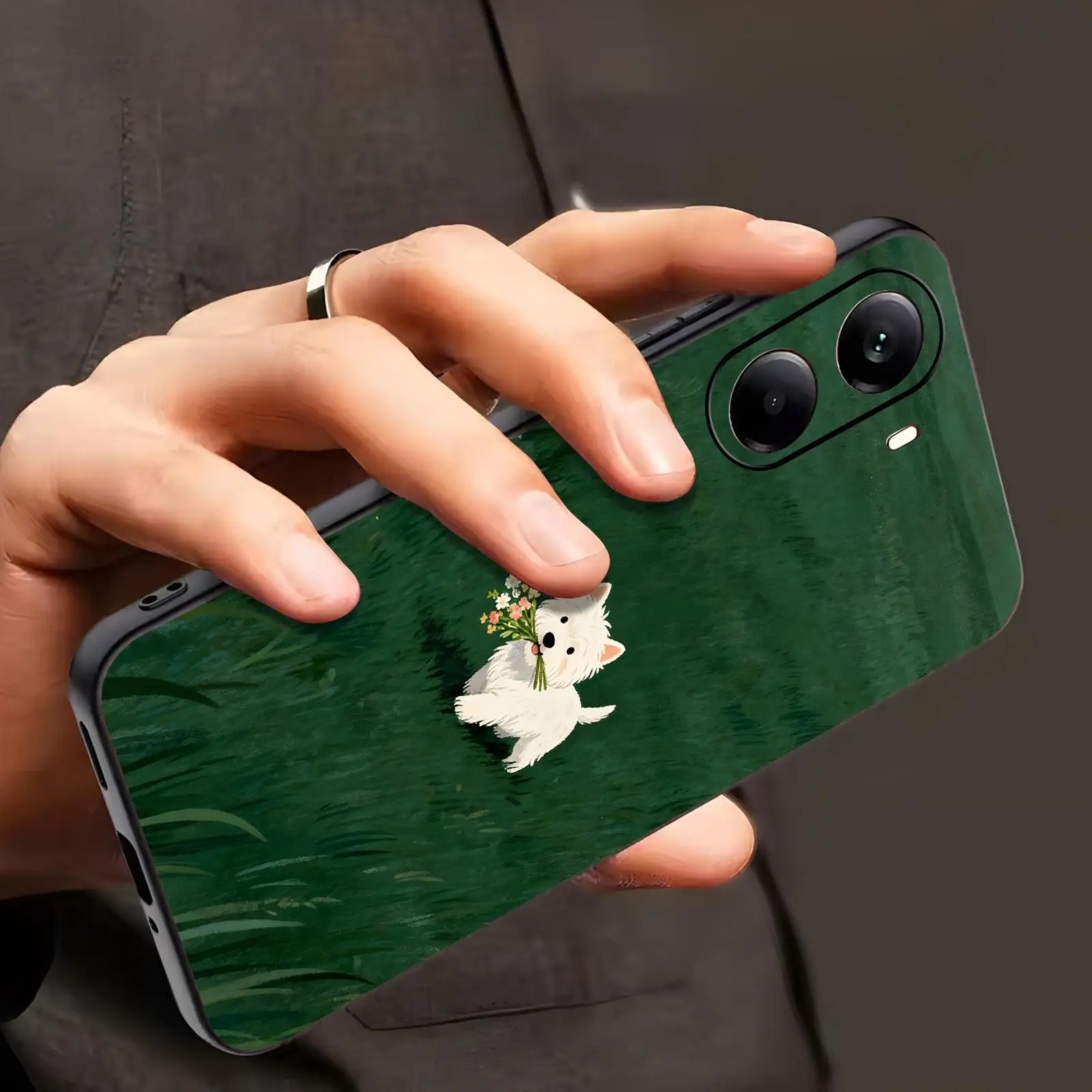 Phone Case For Xiaomi POCO M7 M6 M5 X8 X7 X6 F8 F7 F6 Pro 5G Soft black Shockproof Cover Cute little dog view 3
