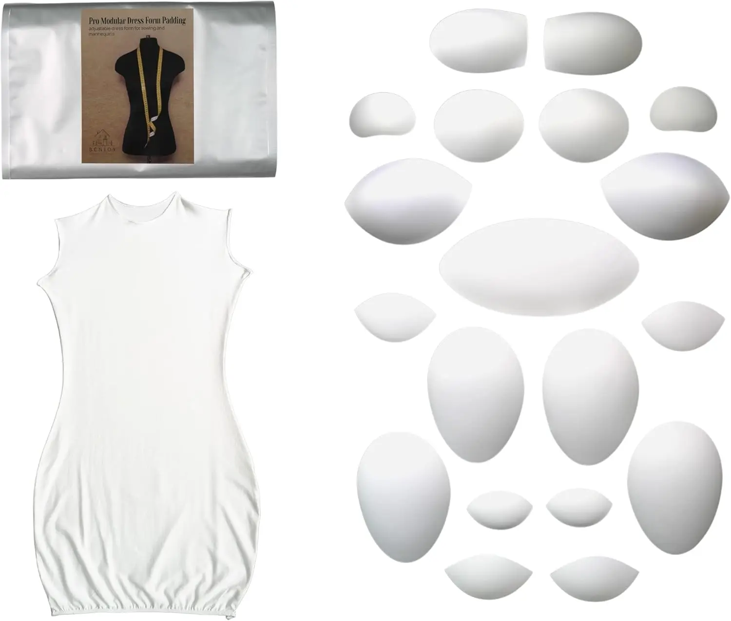 US Adult Female Dress Form Mannequin Padding System for Professional Dress Forms (12/20 Piece Set）Tailoring Accessories