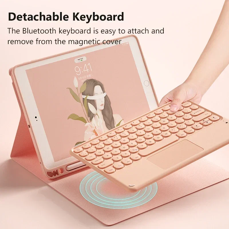 Mini Bluetooth-compatible IPad Keyboard Case Cover For IPad Pro 202112.9 Wireless Keyboard Mouse For IPad Air 4 8th Generation