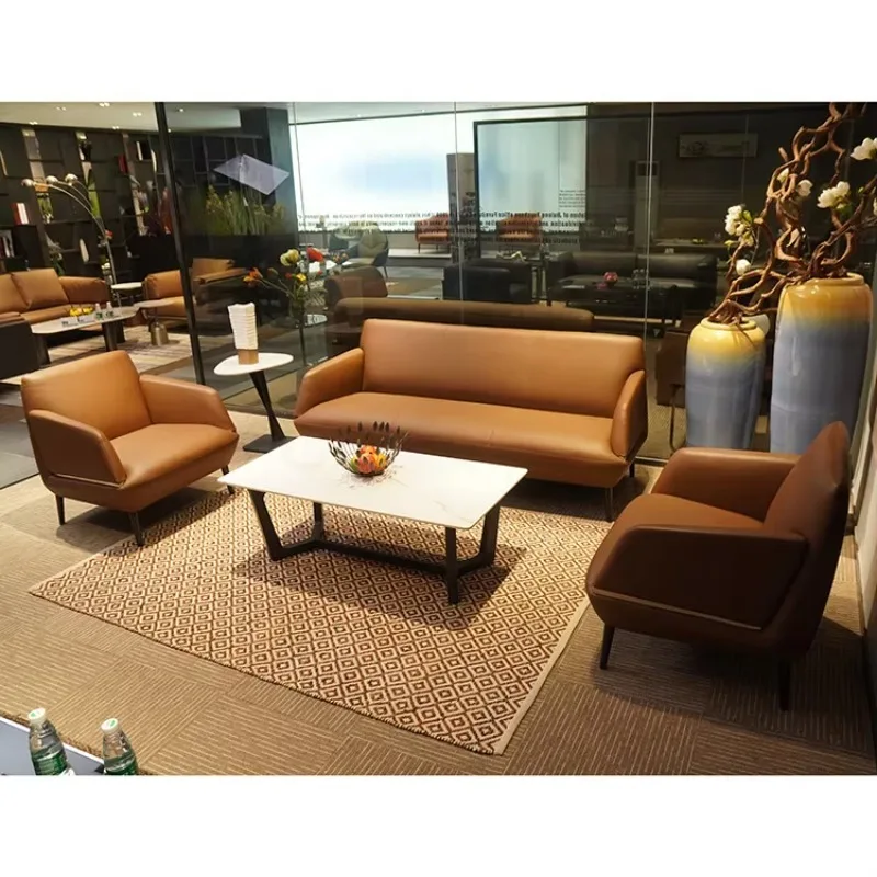 Contemporary Commercial Executive Custom Office Furniture Leather Reception Luxury Modern Sofa Set for Office