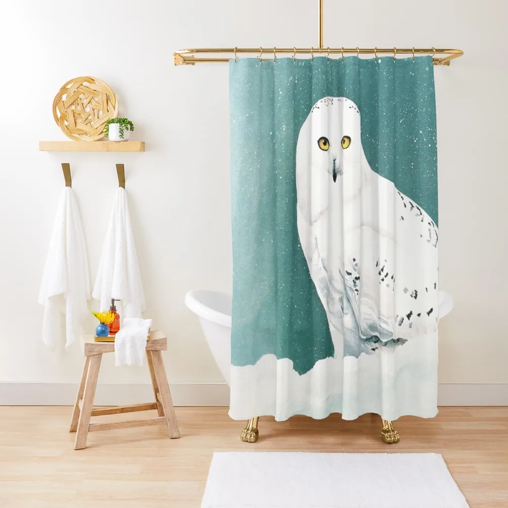 

Arctic Snowy Owl Shower Curtain Washable Waterproof Fabric Shower Waterproof Shower Curtain
