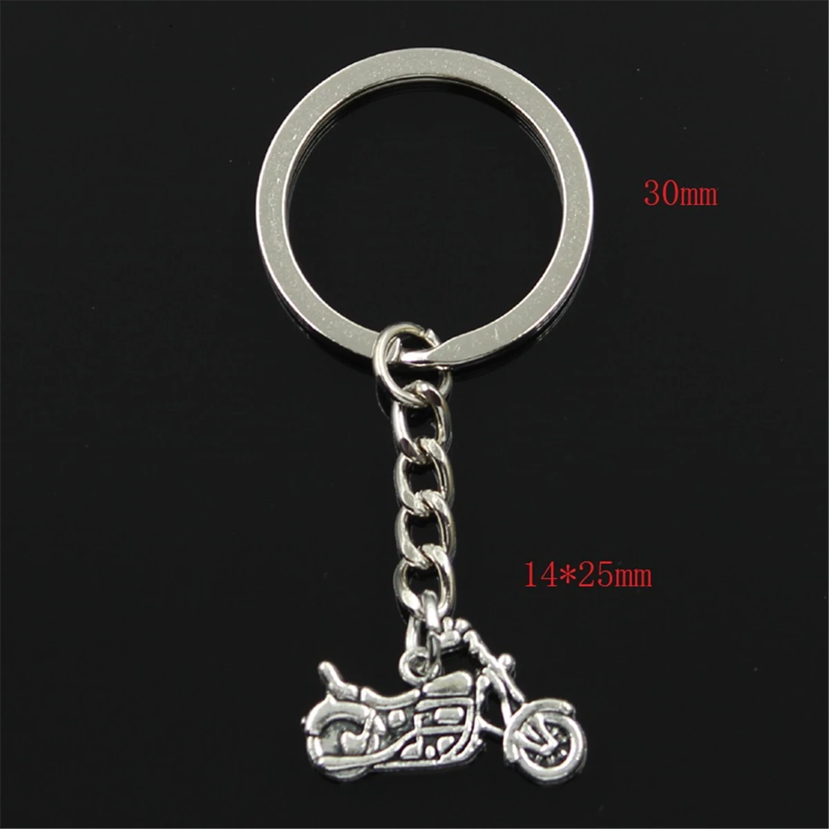 Fashion Keychain 14x25mm Motorcycle Scooter Autocycle Silver Color Pendants DIY Men Car Key Chain Ring Holder Souvenir For Gift