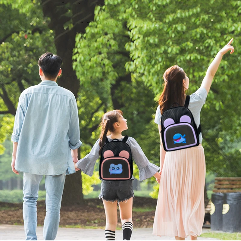 Led Display Animated Backpack Travel Laptop Diy Smart School Backpack Multimedia Backpack Storage Bag Cartoon Birthday Gift