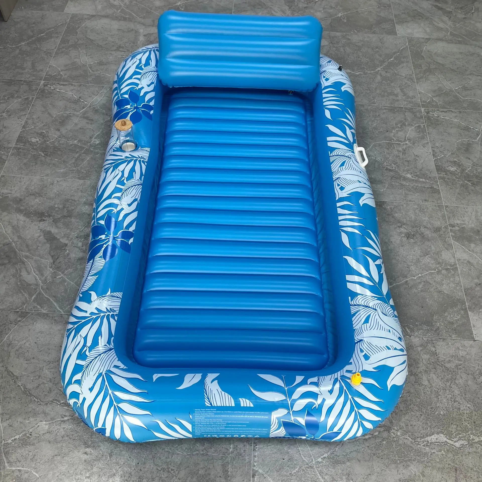 Factory Stock PVC Adult Inflatable Pool Float Bed with Comfortable Pillow Lounger Design
