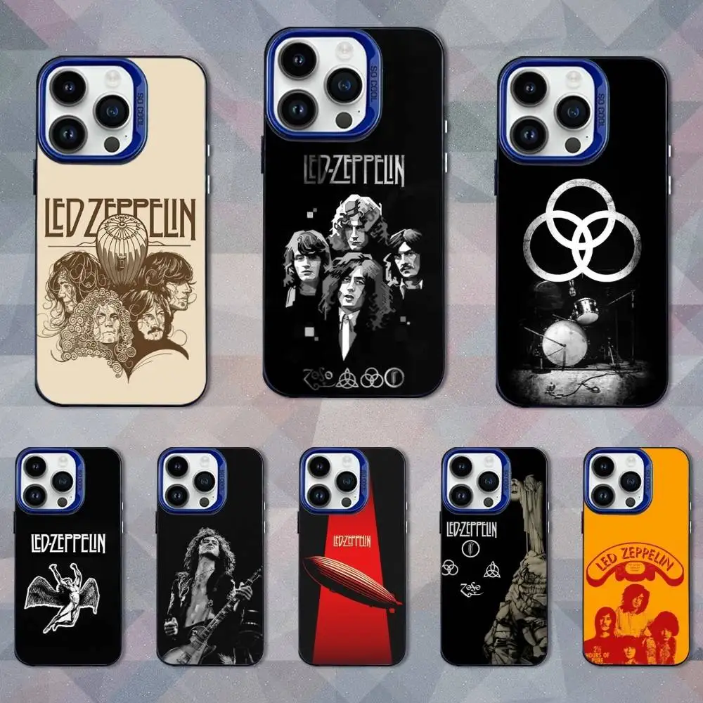 

Hot L-Led Z-Zeppelins Band Phone Case For iPhone 16,15,14,13,12,11,Mini,Pro,SE,MAX Blue Matte Silicone Cover