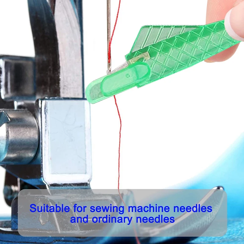 50/100pcs Mini Sewing Machine Needle Threader With Hook Plastic Stitch Insertion Tool Elderly Quick Automatic Changer Accessoriy image 2