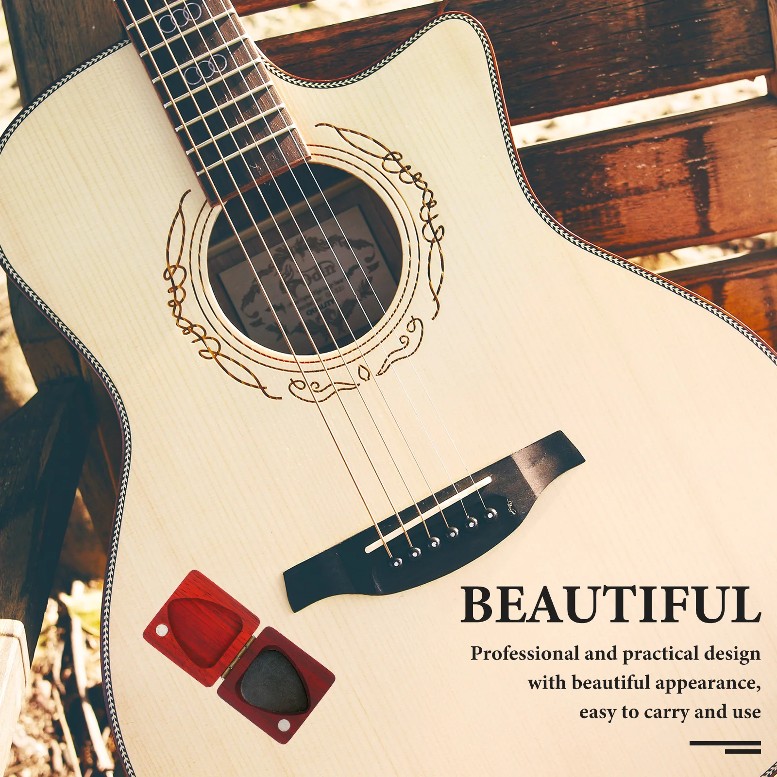 

Blank Pick Storage Box Guitar Case Plectrum Holder Pear Wood for Musicians Bowl Picks