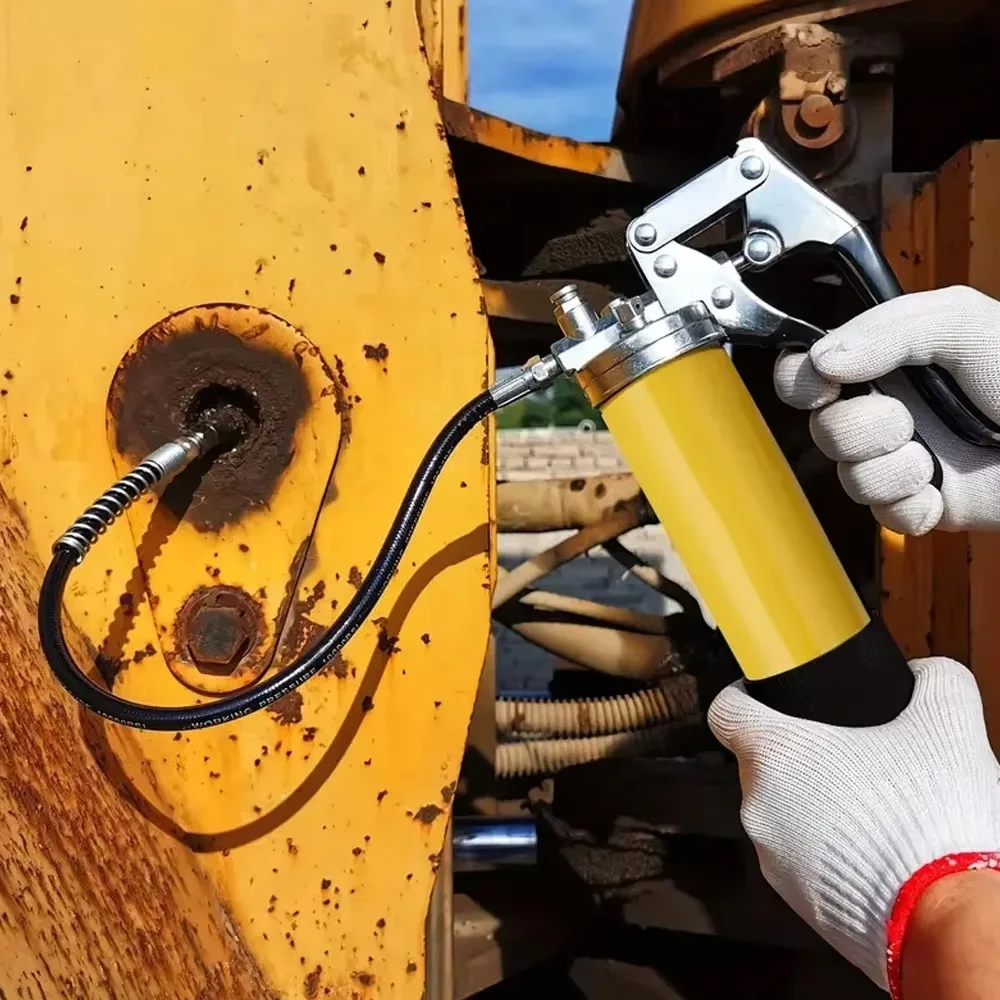 High-Pressure Pumping Grease Gun Greasing Injection 6000-7000 PSI 400CC Manual Grease Gun with Flexible Hose