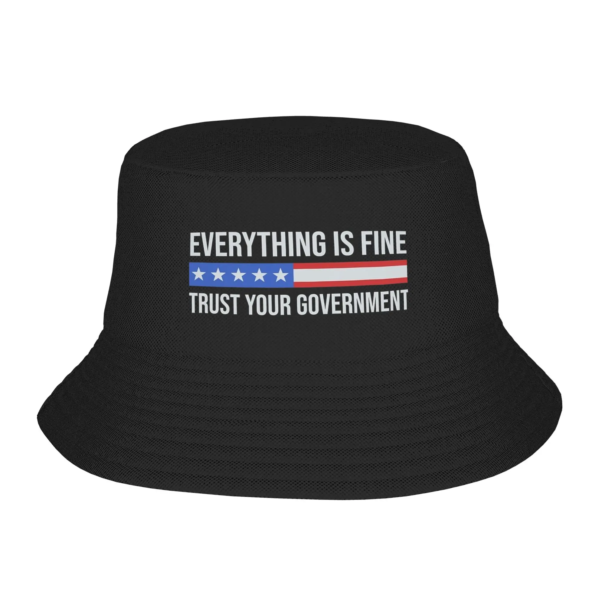 Casquette Bob légère unisexe « Cute Everything Is Fine Trust Your Government »