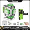 Huepar 4D 크로스 라인 레이저 레벨, 고정밀 ± 2mm/10m 셀프 레벨링 녹색 레이저 도구, 8000mAh 리튬 이온 배터리 및 리시버 포함 1